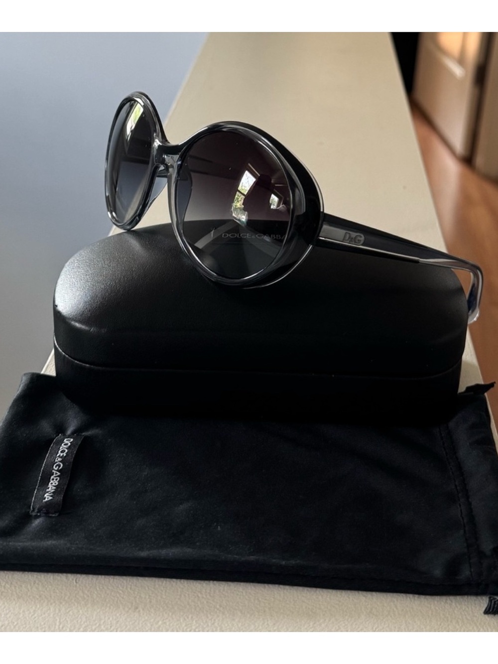 “Dolce &Gabbana”gray/black 59mm.sunglasses.Worn only few times.Perfect condition